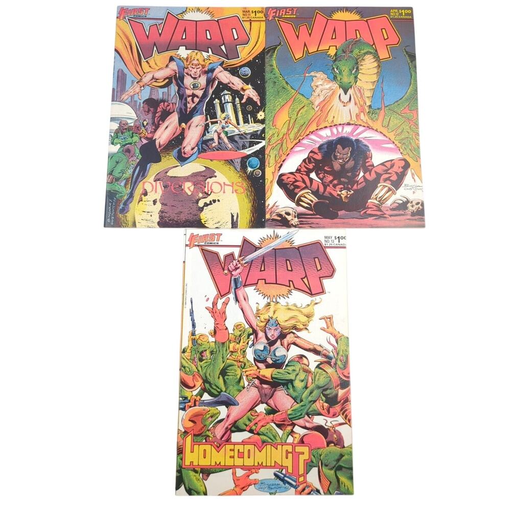 Warp Comic Lot of 3 Issues #11-13 First Comics Bronze Age Indie 1984 VTG